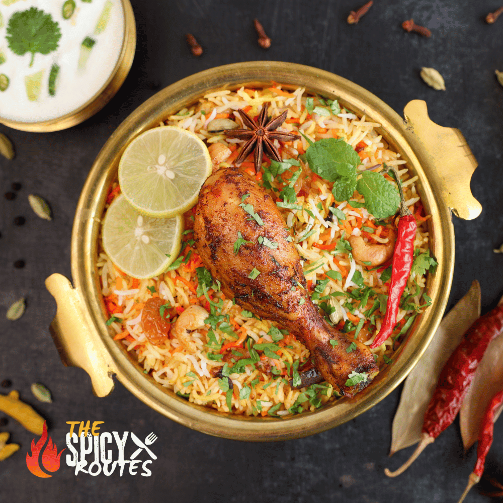 the picy routes chicken Biryani